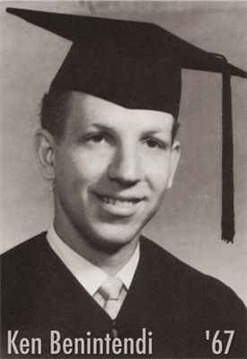 Ken Benintendi's Graduation picture in the 1967 yearbooki