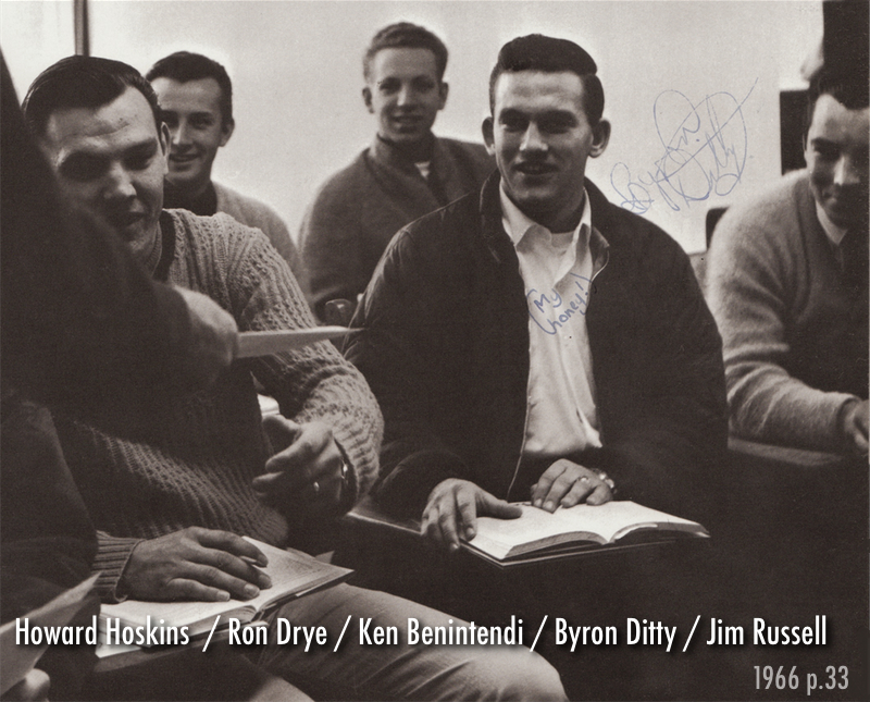 Picture of Ken in a class setting the 1966 yearbook