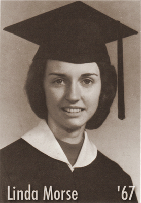 Linda Morse's Graduation picture in the 1967 yearbook