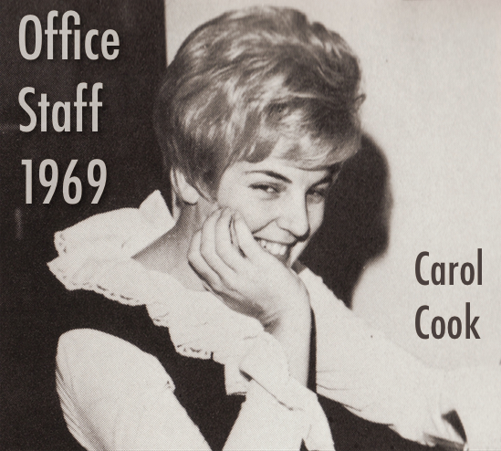 Carol Cook on the Office Staff yearbook 1969