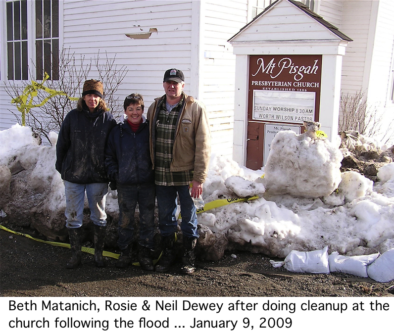 Rosie and Husband Neil outside church after flood