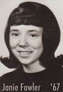 Picture of sophomore Janie Fowler NU Yearbook 1967