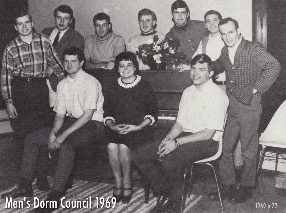 Larry Gray in the Dorm Council - 1969 NU yearbook