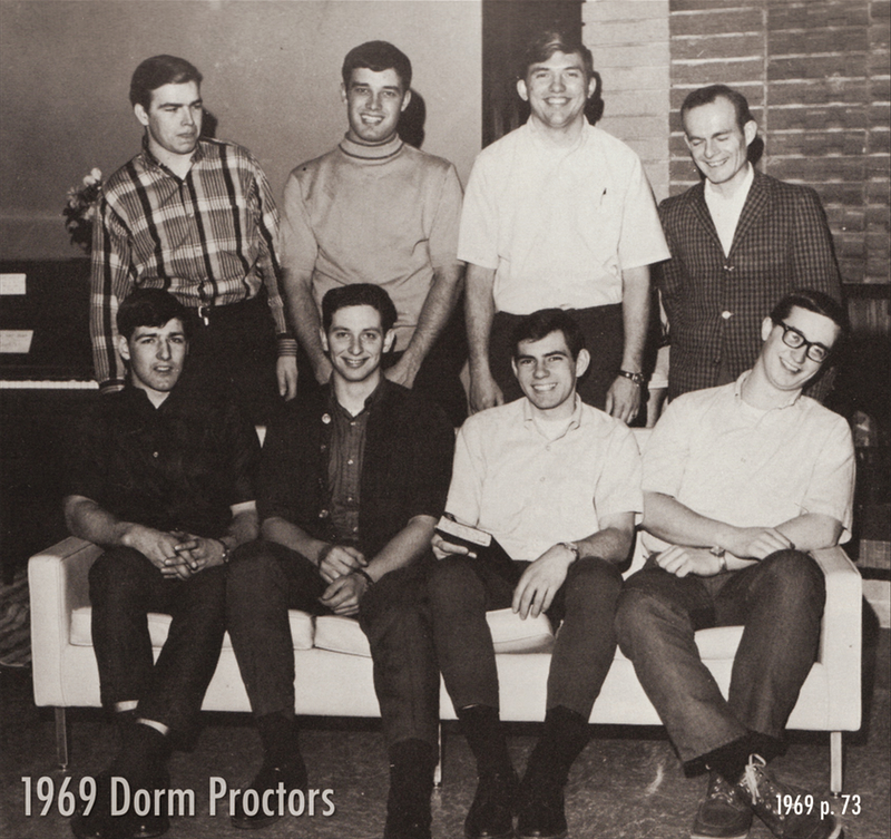 Larry Gray with the 1969 men's dorm proctors