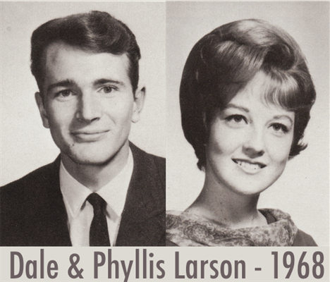 Pictures of Dale & Phyllis Larson from the 1968 yearbook