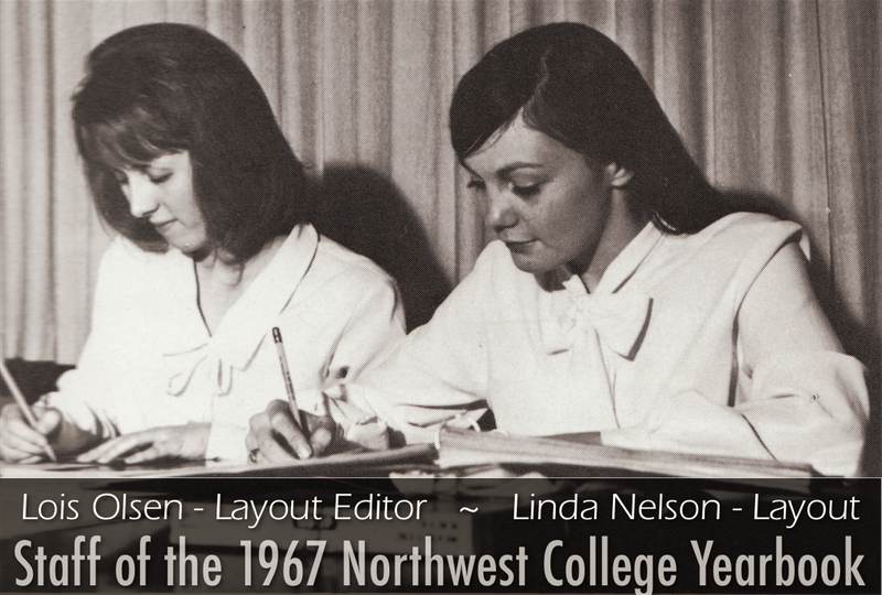 Photo of Lois Olsen & Linda Nelson 1967 yearbook