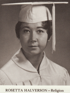 Rosie Halverson's Graduation picture from 1965 yearbook