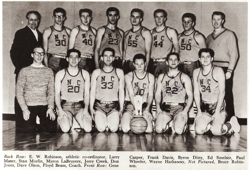 Picture of Paul on the 1964 NU Basketball Team
