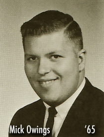 Picture of Mick Owings from the 1965 yearbook