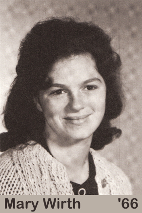 Mary Wirth in the 1966 yearbook
