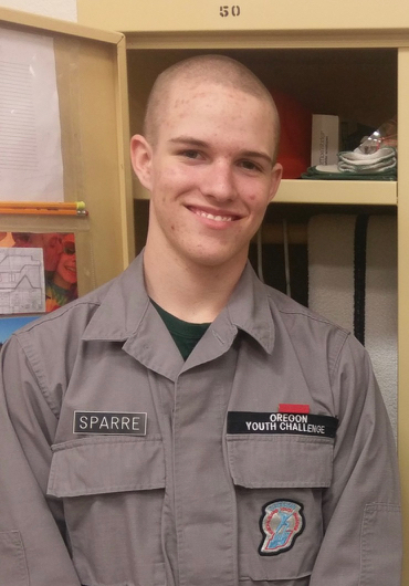 Zane Sparre at National Guard Youth Challenge Program
